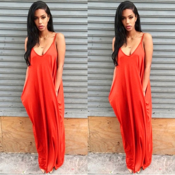 Jasper's Curiosity Dresses & Skirts - Sleeveless Long Maxi Dress S Flowy Soft Fall